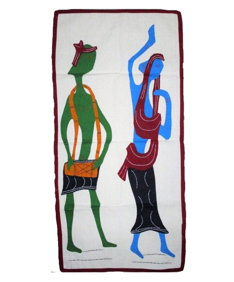 Dancing Couple Modern Art Applique-Appliques-OdiKala Handicrafts-32 cm length and 15 cm width-OdiKala