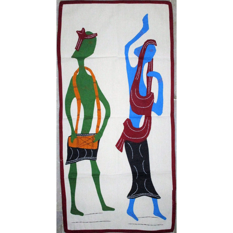 Dancing Couple Modern Art Applique-Appliques-OdiKala Handicrafts-32 cm length and 15 cm width-OdiKala