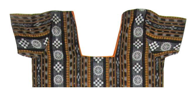 Handwoven Bomkai cotton kurti with new design, Size-34inches-Kurti-OdiKala-OdiKala