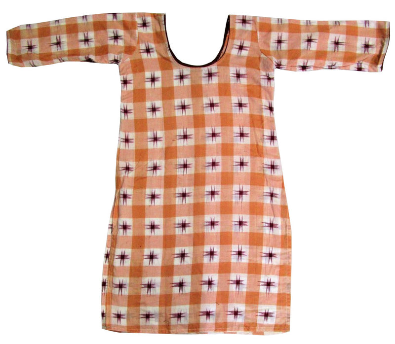 New Trendy Design Sambalpuri Handloom Cotton Kurti, Size-32inches-Kurti-OdiKala-OdiKala