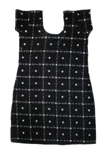 Handloom Ikat Cotton Kurti, Size 34", Black-Kurti-OdiKala-OdiKala