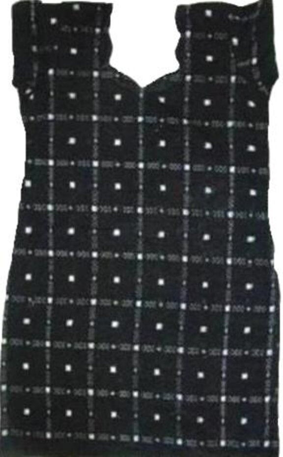 Handloom Ikat Cotton Kurti, Size 38 Inches, Black Colour
