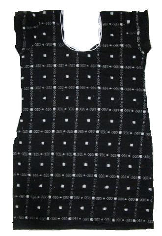 Handloom Ikat Cotton Kurti, Size 38 Inches, Black Colour-Kurti-OdiKala-OdiKala