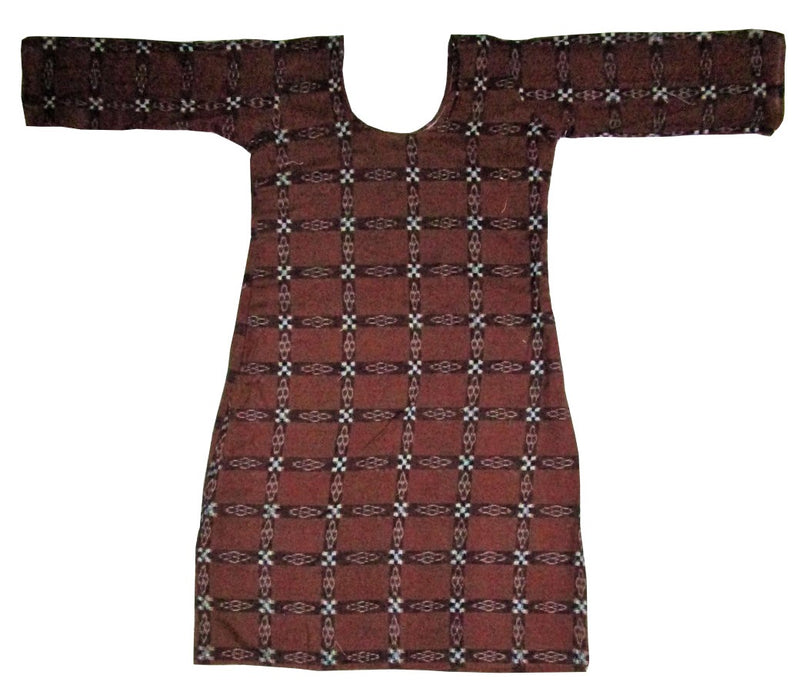 Trendy Sambalpuri Handloom Cotton Kurti for Women, Size 32 Inches-Kurti-OdiKala-OdiKala