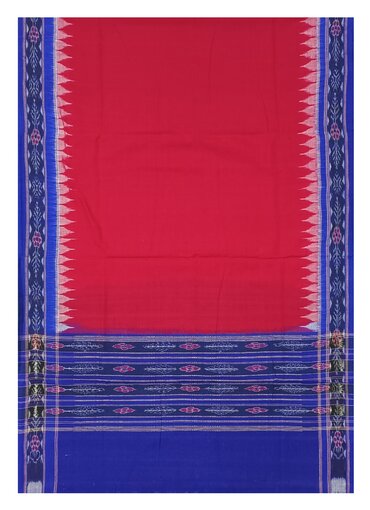 Beautiful Handloom Cotton Dupatta, Red and blue colors combination