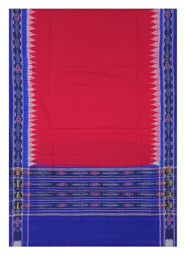 Beautiful Handloom Cotton Dupatta, Red and blue colors combination