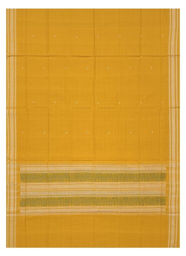 Beautiful Bomkai Handloom Cotton Dupatta (Yellow - Green)