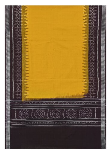 Beautiful Handloom Cotton Dupatta, coffee and yellow colors combination