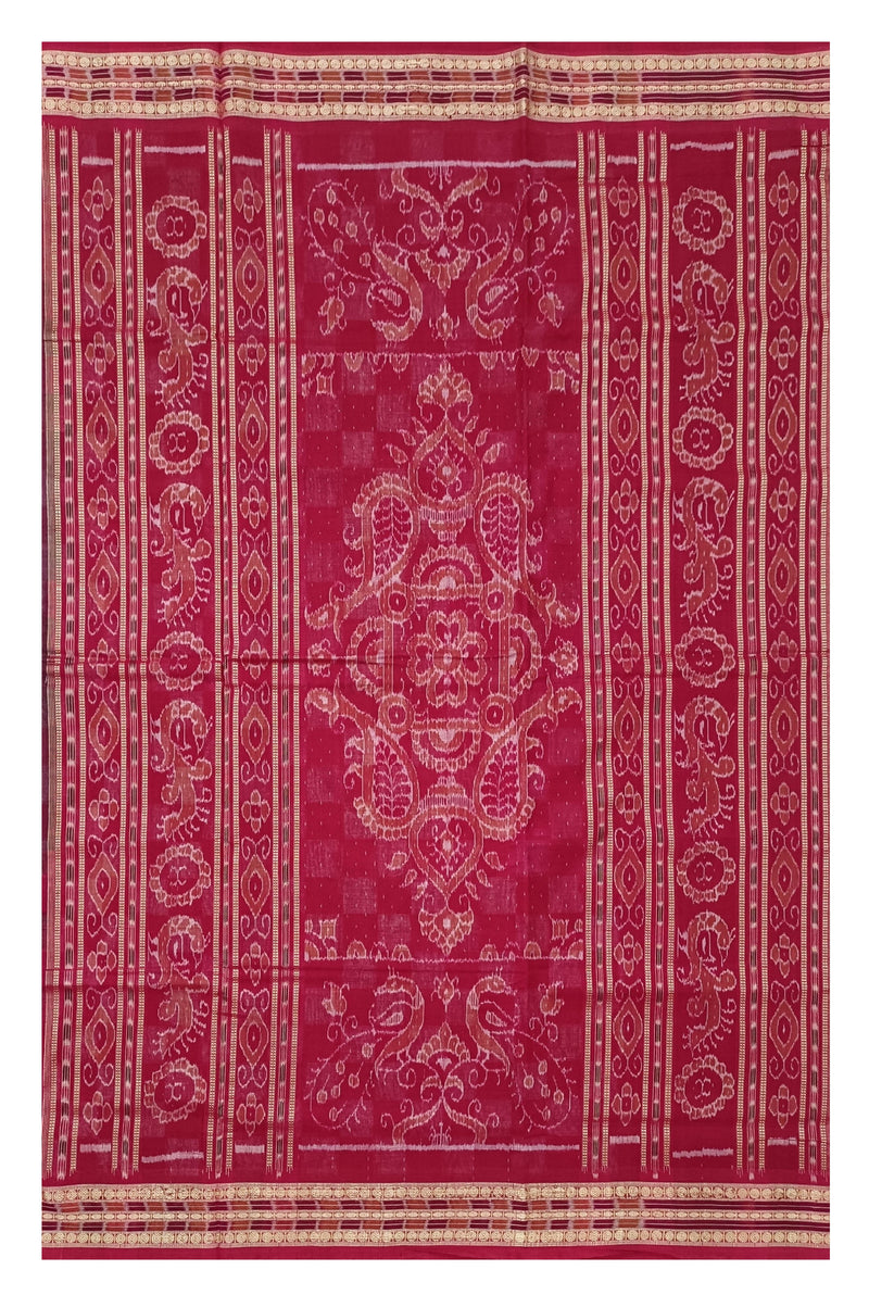Shoulder design Sambalpuri cotton saree with blouse piece