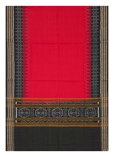 Beautiful Handloom Cotton Dupatta, Red and Black colors combination