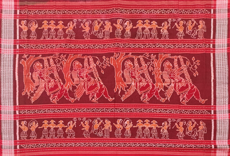 Raja doli Design Sambalpuri cotton saree with blouse piece
