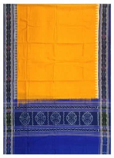 Sambalpuri cotton Dupatta, Yellow and blue colors combination