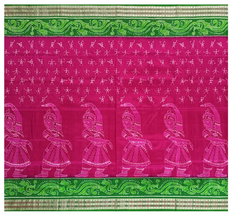 Nartaki design sambalpuri silk saree with blouse piece
