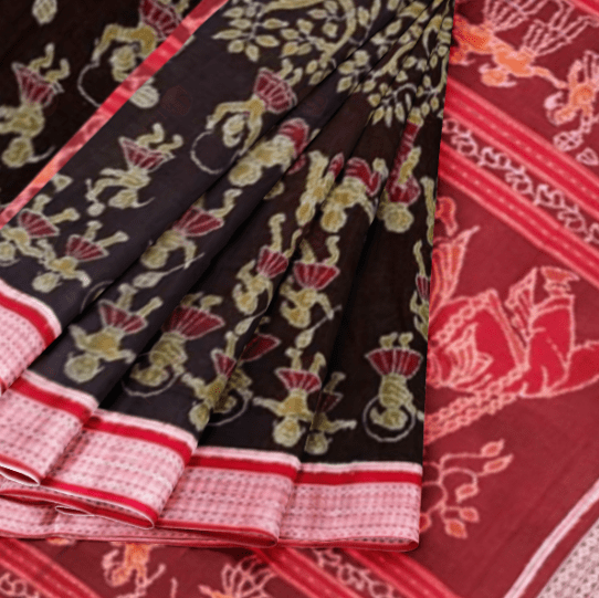 Raja doli Design Sambalpuri cotton saree with blouse piece