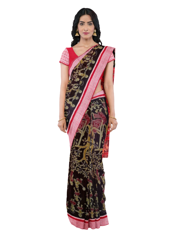 Raja doli Design Sambalpuri cotton saree with blouse piece