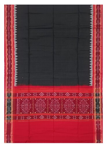 Sambalpuri cotton Dupatta, Black and red colors combination
