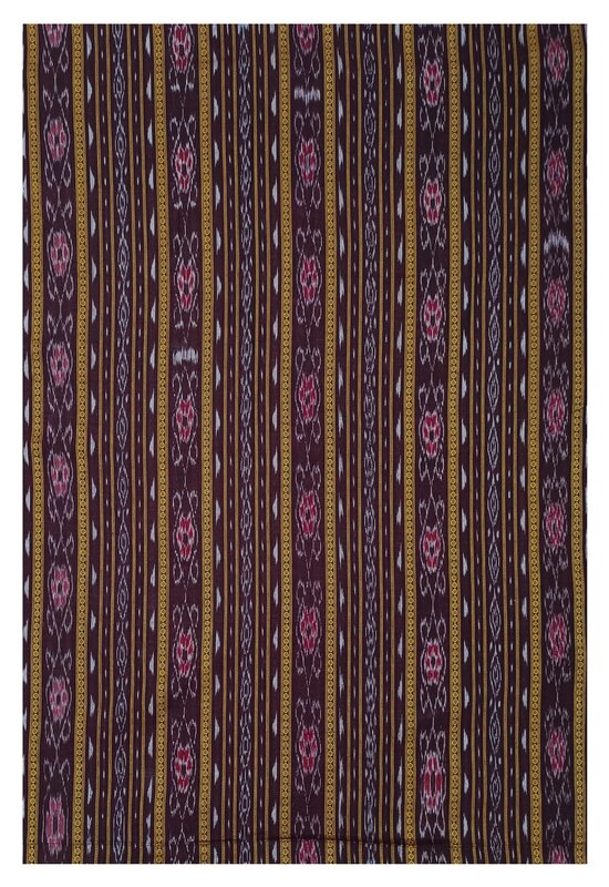 Sambalpuri cotton Kurta/Kurti/Shirt material, Coffee color, Options : 2.5 mtr, 2 mtr