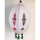 Unique colorful Lamp like Roof Hanging from Pipili-Appliques-OdiKala Handicrafts-white-20 cm length and 39 cm diameter-OdiKala
