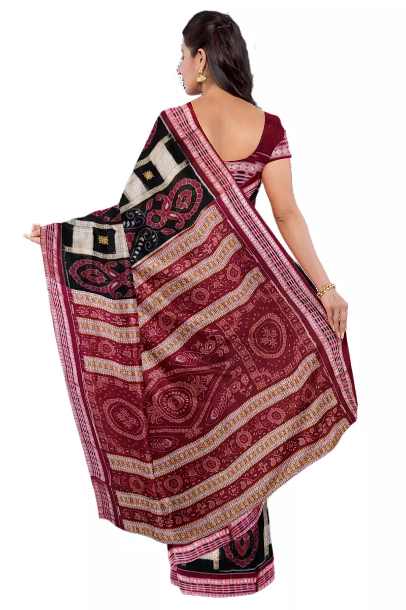 Beautiful Bomkai-Sambalpuri Fusion Cotton Saree with Blouse Piece