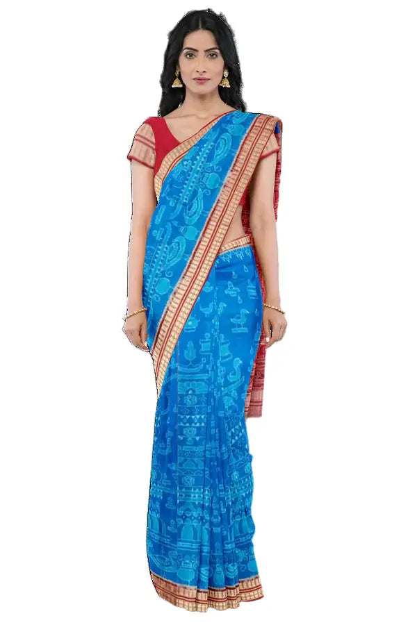 Sambalpuri silk saree with blouse piece