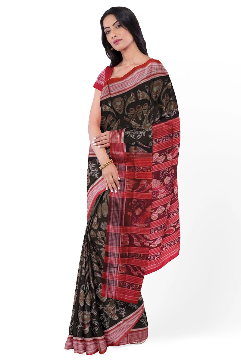 Musical instruments design sambalpuri cotton saree with blouse piece