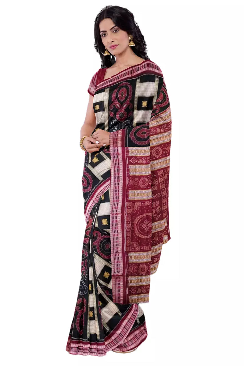 Beautiful Bomkai-Sambalpuri Fusion Cotton Saree with Blouse Piece