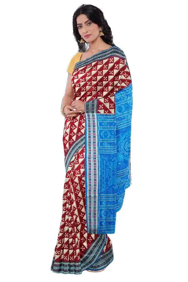 Sambalpuri silk saree with blouse piece