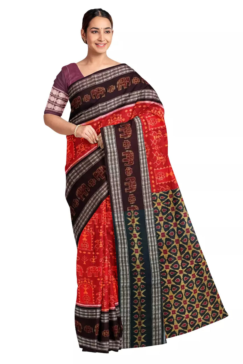 Sambalpuri cotton saree with blouse piece