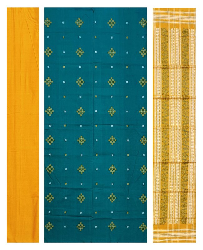 Pasapalli design Bomkai cotton dress material set