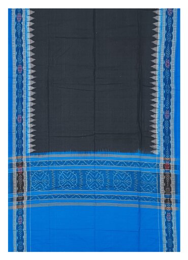 Sambalpuri cotton Dupatta, black and blue colors combination