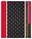 Beautiful Pasapali and star design unstitched Sambalpuri cotton dress material set